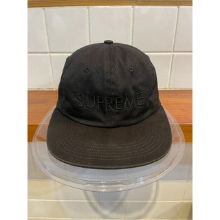 UNIQUE｜二手美品 SUPREME CAP 黑色 帽子 6片帽 老帽 電繡LOGO 皮革後扣 基本款 (售出)