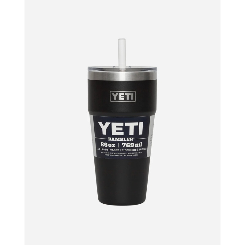 YETI  Straw Cup Black /green 26oz 雙層保冰杯 附蓋 冰霸杯 露營必備 保溫保冰