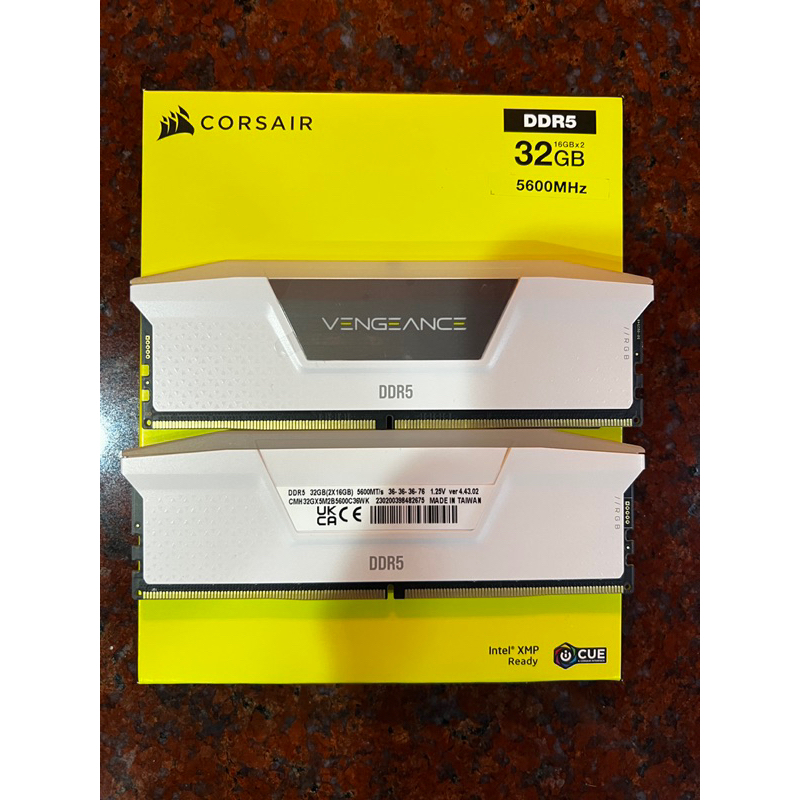 Corsair Vengeance RGB 32GB DDR5-5600MHz 16g*2 白