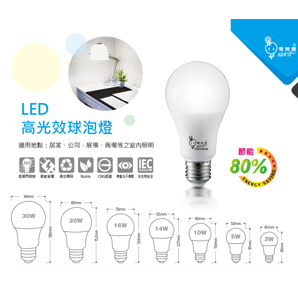 台灣品牌《CNS國家認證》LED 燈 3W/5W/10W/14W/16W/20W 高光效LED燈泡 護眼 無藍光保護眼睛