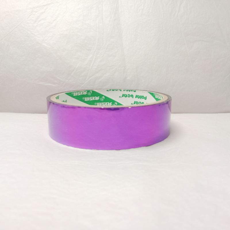 紫色亮面膠帶 彩色晶晶膠帶24mm 雜技呼拉圈裝飾膠帶（9成新）