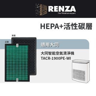 適用TATUNG大同 TACR-1900PE-WI 智能空氣清淨機 F1900PE 高效HEPA+活性碳濾網 濾芯