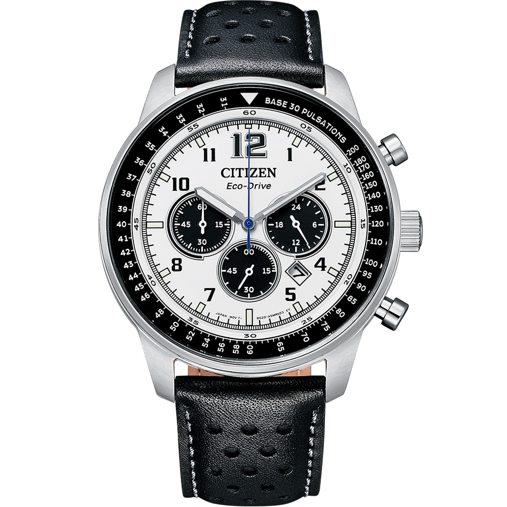 CITIZEN 星辰 亞洲限定款 熊貓 光動能計時手錶 CA4500-32A