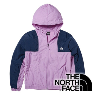 【THE NORTH FACE 美國】女短版防風連帽外套 『淡紫/海軍藍』NF0A5JXI