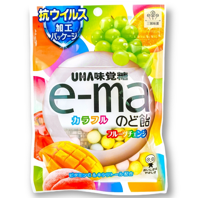 日本 味覺 ema綜合水果味喉糖50g / 包 ~~~多變繽紛水果口味，酸甜微涼，讓你擁有好口氣 🟥 🟧 🟨 🟩 🟦