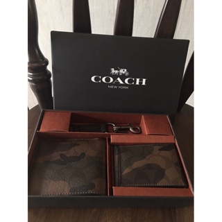 Coach 皮夾禮盒 男用短夾 全新品