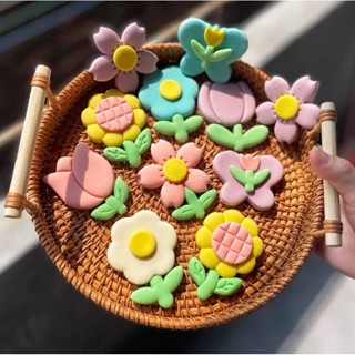 品名：#DIY手壓式可愛卡哇伊花朵造型饅頭餅乾模具 全套6件組