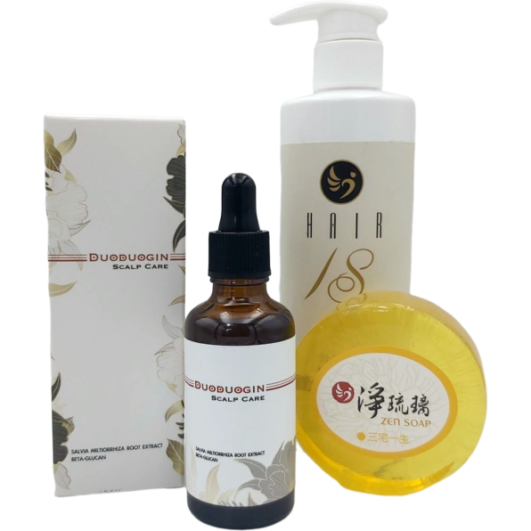DuoDuoGin - 頭皮保養液 - 贈送HAIR18洗髮乳×1、美容皂×1