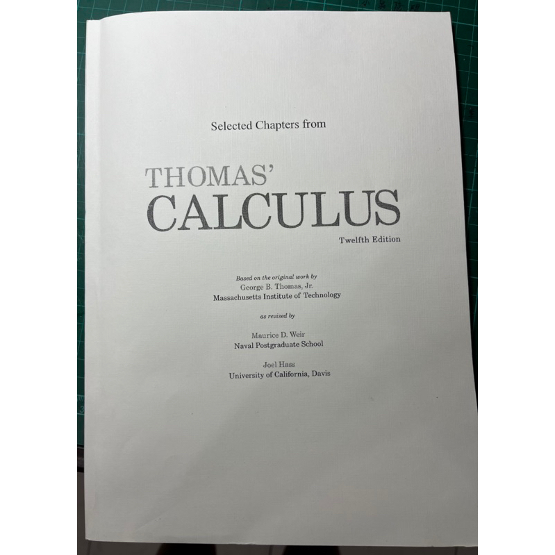 Thomas’ calculus 12edtion