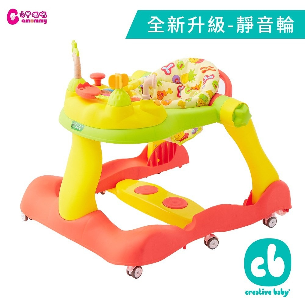 Creative Baby 多功能三合一音樂折疊式學步車助步車-糖果版
