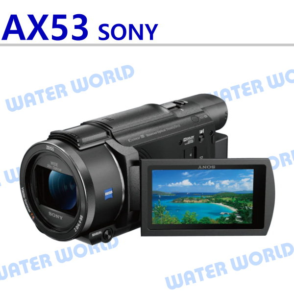 【中壢NOVA-水世界】SONY FDR-AX53 AX53 DV 4K 數位攝影機 20X變焦 平輸 一年保固