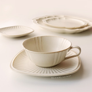 【樂芙選品】日本製 美濃燒 tojiki tonya 歐風古典午茶系列 紅茶杯盤 (香草色)