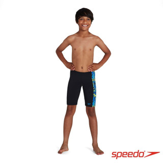 Speedo 男孩 運動及膝泳褲 Allover Panel 黑/藍黃 SD809531G020