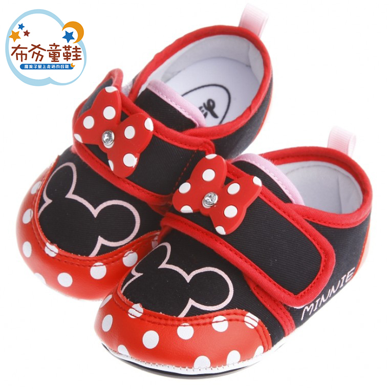 【迪士尼】Disney米妮亮紅棉柔防滑寶寶學步鞋