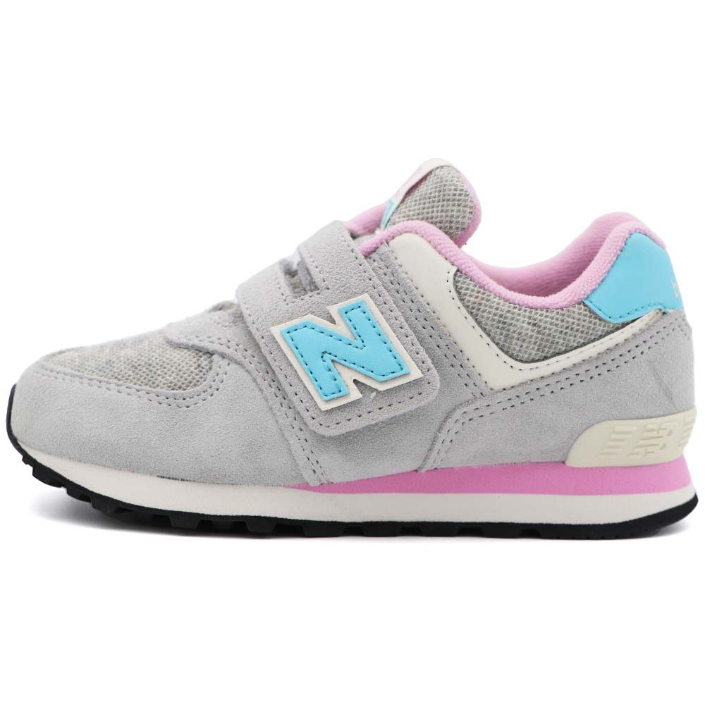 New Balance 574 NB 574 魔鬼氈 運動鞋 中童 粉灰 R9086 (PV574NB1)