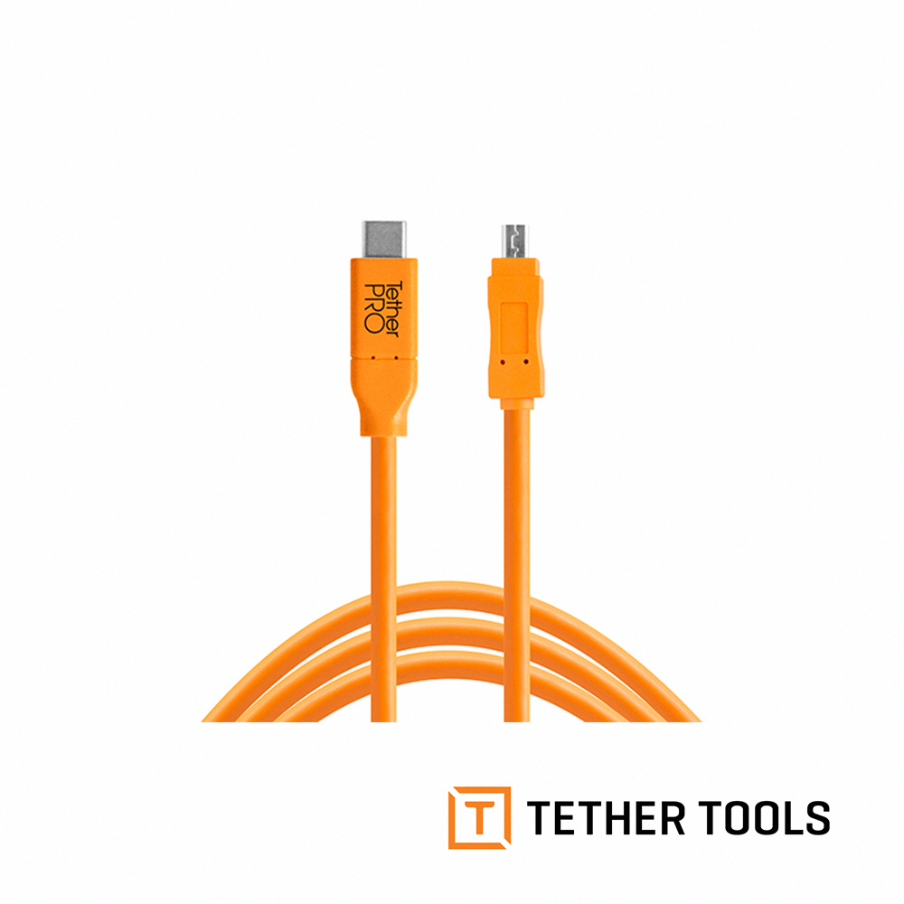 TETHER TOOLS CUC2615-ORG Type-C到Tybe-B 公對公傳輸線 4.6m  公司貨