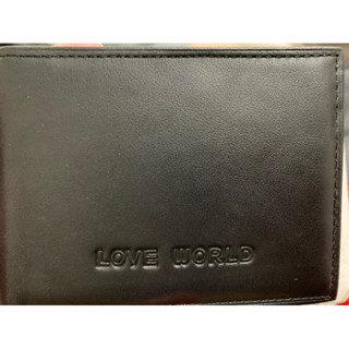 全新 LOVE WORLD 經典黑 黑色皮夾 男用皮夾
