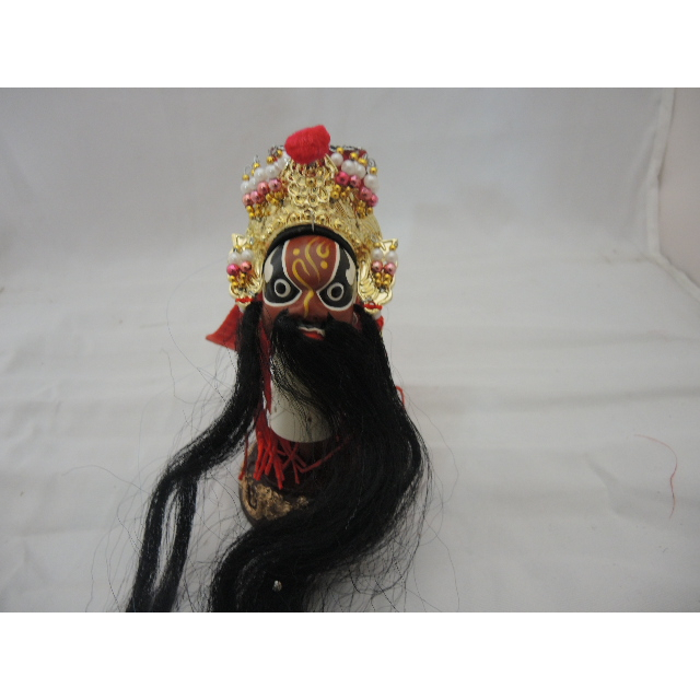 傳統布袋戲偶頭~紅花臉(纖維偶頭)