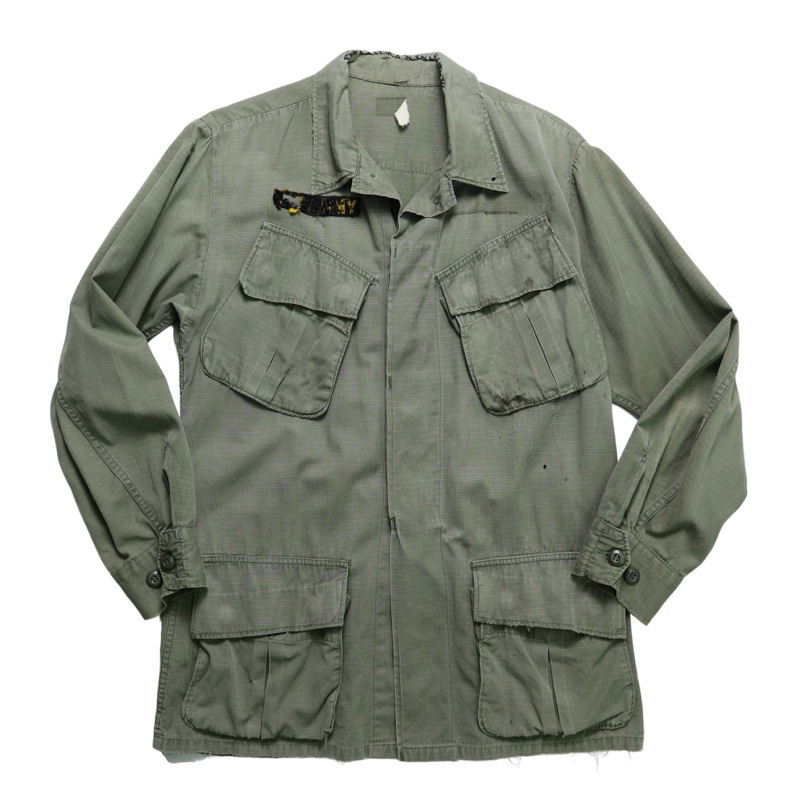 「富士鳥」古著 60s Us Army jungle jacket 美軍公發 越戰 斜口袋野戰外套 叢林野戰夾克