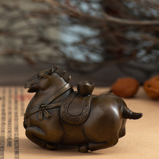 採芯銅藝 馬上有錢銅風水馬裝飾 唐馬擺件 馬上贏