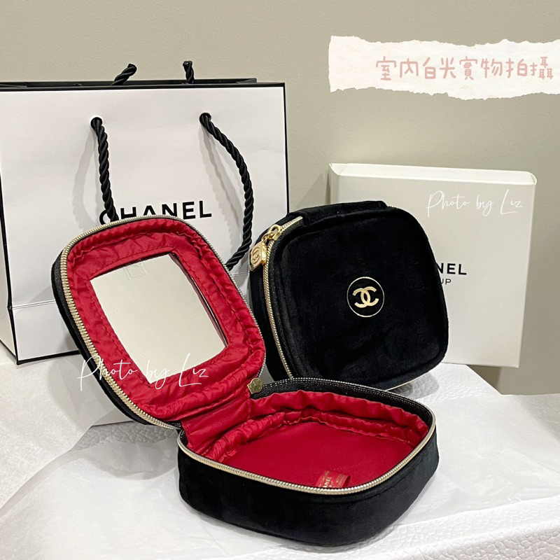 閒置出清 Chanel 化妝包 帶鏡子 有中文標 口紅包 補妝包 訂製包 香奈兒 零錢包 訂製精巧化妝包 隨身包