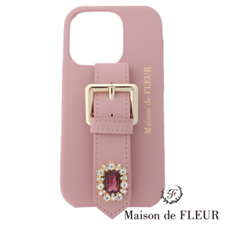Maison de FLEUR 華麗寶石皮革釦環iPhone 14 Pro手機殼(8A31FQJ0300)