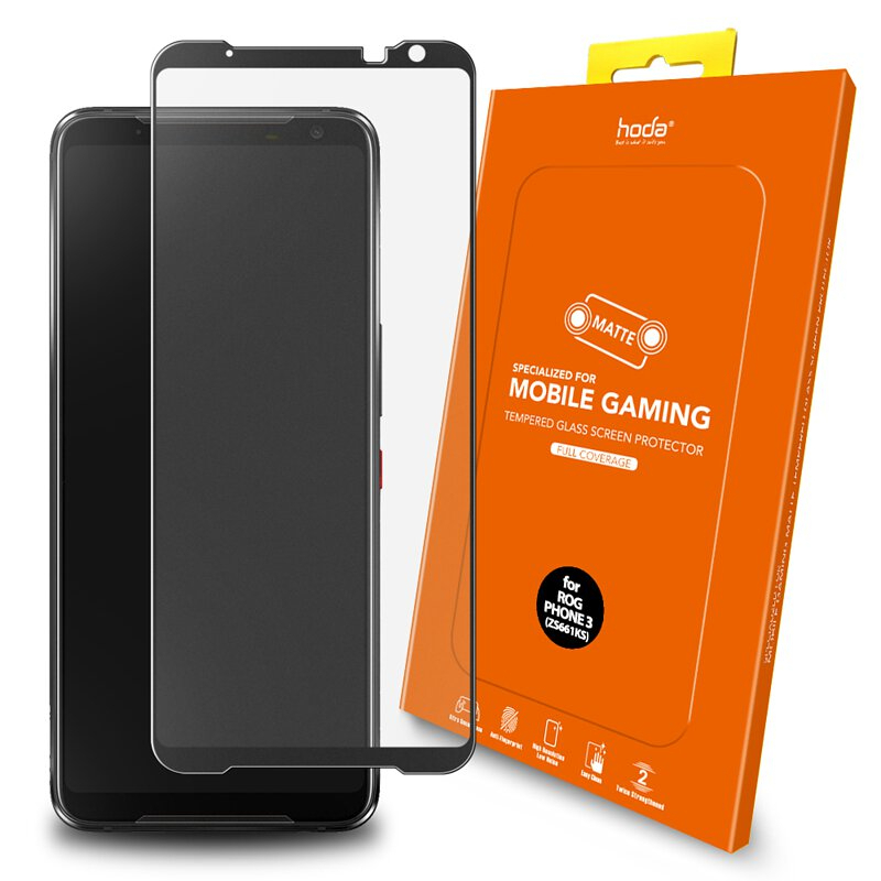 HODA 手遊專用霧面磨砂防眩光滿版玻璃保護貼 ROG3霧面玻璃貼 ASUS Rog Phone 3