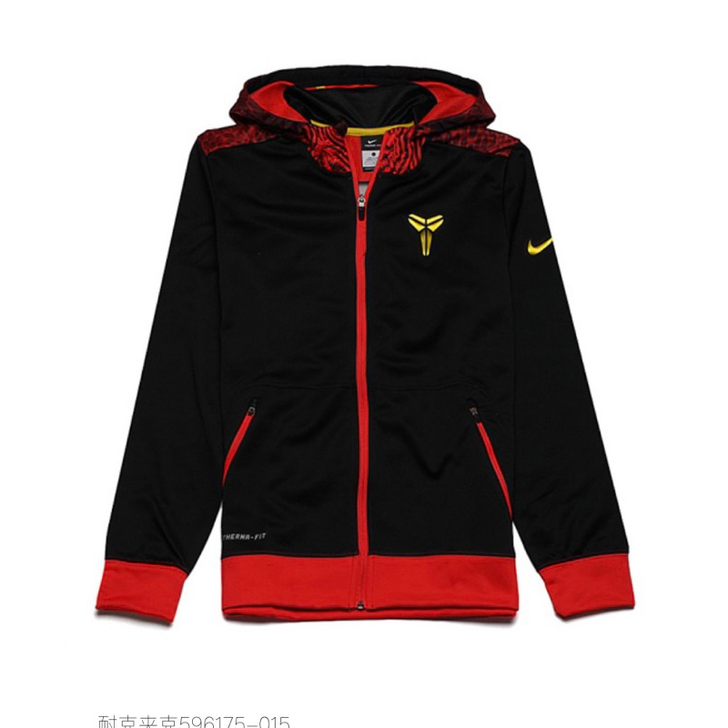 Nike Kobe近新  曼巴 紅 黃 logo 連帽 外套L碼