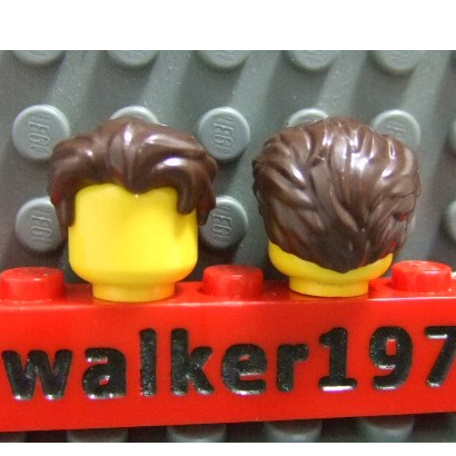 【積木2010】樂高 LEGO 深咖啡色 微卷 波浪 頭髮 / 人偶 短髮 25972 21319 (H-05)