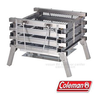 【美國Coleman】2用變形金剛多功能不鏽鋼焚火臺/烤肉爐架.烤火爐.露營炊具.荷蘭鍋置放架.烤肉爐 CM-23233