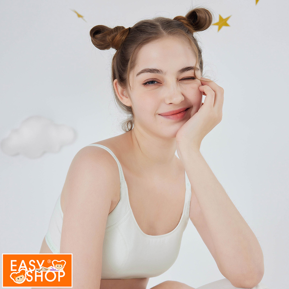 【EASY SHOP】Audrey Junior-美國棉無鋼圈學生型背心式內衣-夢幻綠