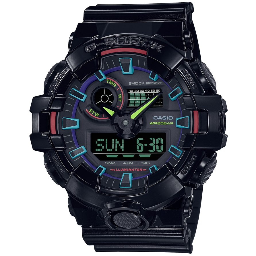 CASIO卡西歐 G-SHOCK 系列腕錶 電競美學 GA-700RGB-1A
