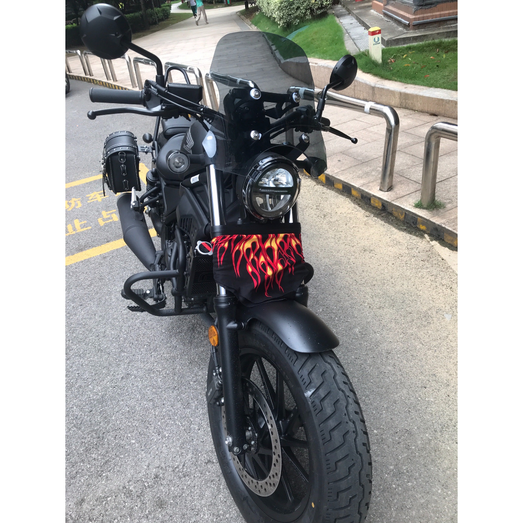 rebel 500越野風鏡 適用於本田叛逆者1100改裝街車風鏡 rebel500S機車配件龍頭罩直上安裝