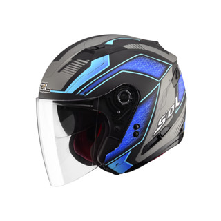 【豪新安全帽部品】SOL SO-7 SO7 星際 消光黑藍 彩繪 3/4罩式 內建墨片 半罩 安全帽 免運費