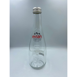 （二手商品）evian玻璃瓶裝礦泉水 330ml evian玻璃瓶 法國原裝進口依雲天然礦泉水 （只賣空瓶）玻璃瓶收藏