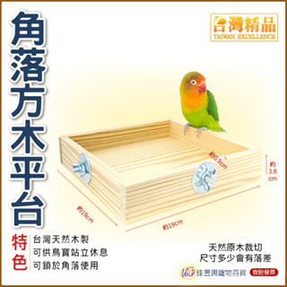 角落方木平臺│臺灣精品-飼育極限│佳昱興寵物百貨│寵物鳥、鸚鵡用│日用品│倉鼠│蜜袋鼯