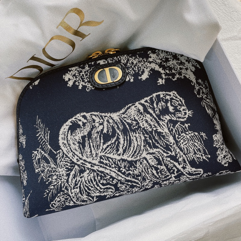 《Booze》DIOR 全新 專櫃正品 老虎刺繡 化妝包 30 Montaigne