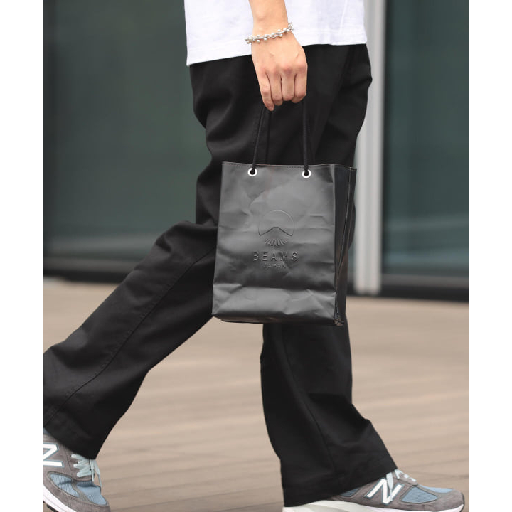 mimi｜現貨 MAKOO × BEAMS JAPAN 再生皮革 購物袋 紙袋 S 日本製造 卡其色 黑色
