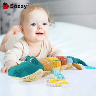 現貨《安撫玩偶】 嬰兒睡眠安撫玩偶玩具 Sozzy ♥安撫毛絨 鱷魚造型 ♥ 嬰兒玩具 音樂 BB器 響紙 手抓造型