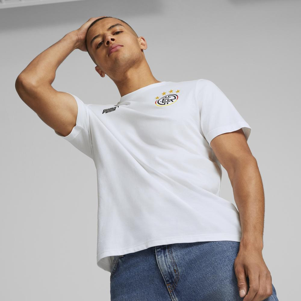 PUMA 短袖上衣 足球系列 國家概念 Fan T恤 德國 男 76816201 白色