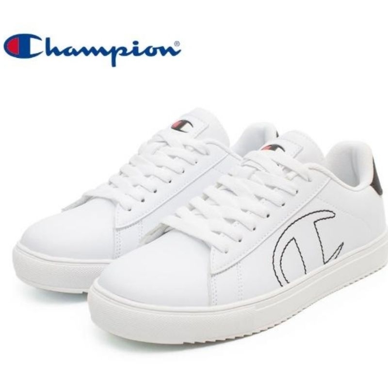 【Champion】男 小白鞋 帆船鞋休閒鞋復古慢跑鞋 運動鞋 OUTLINE C-白/綠(MFUS207404)