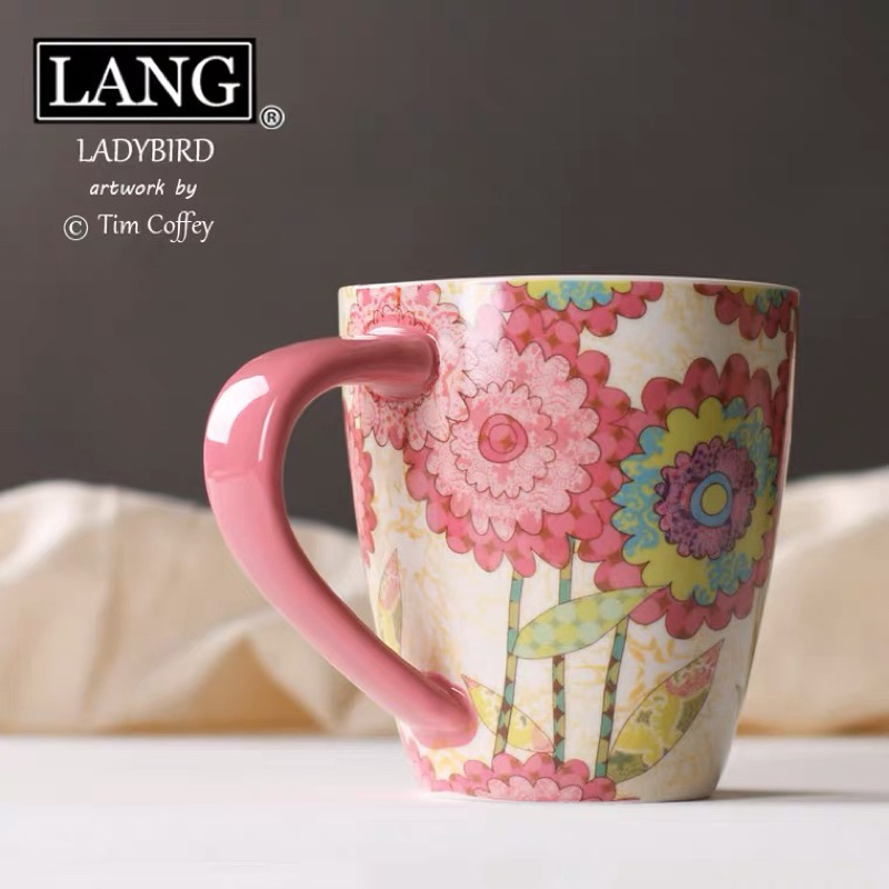 全新現貨-LANG大容量馬克杯-500ml-花朵馬克杯-外貿單-奶茶杯-咖啡杯-大容量陶瓷馬克杯-彼得兔馬克杯