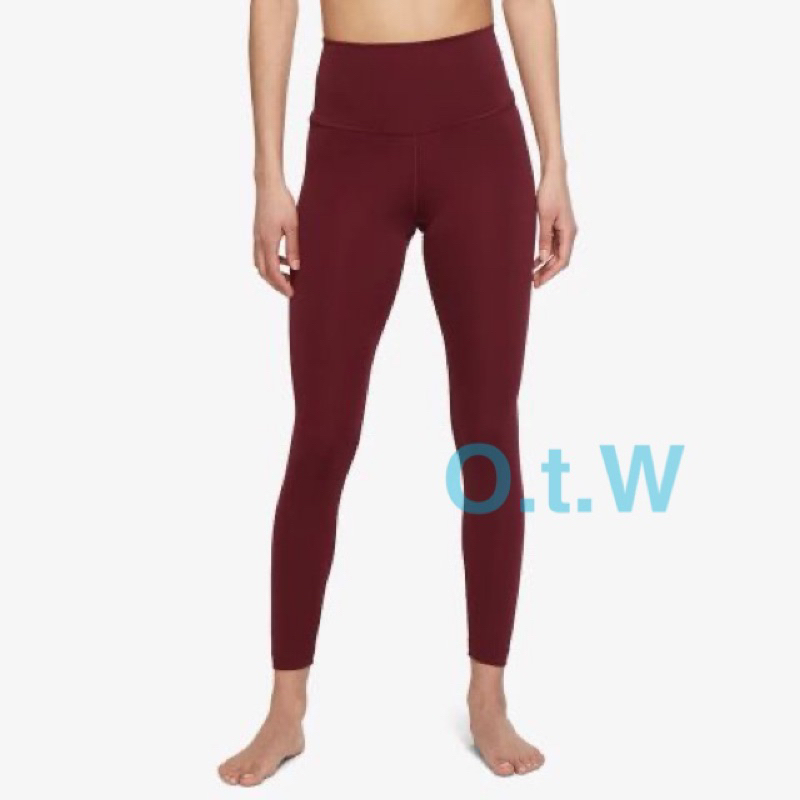 【O.t.W】二手！Nike Yoga瑜珈系列 中高腰緊身褲貼腿褲Leggings 暗紅色 XS號 $1980↘$700