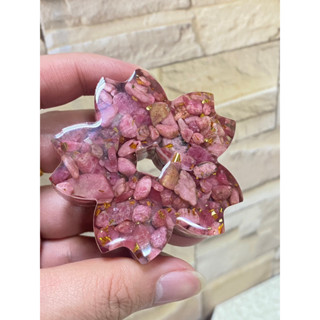 天然水晶原礦製作 奧根能量塔 紅紋石櫻花造型能量擺飾 擺磁場、消磁 皆可🌸+金箔高質感 能量場非常好