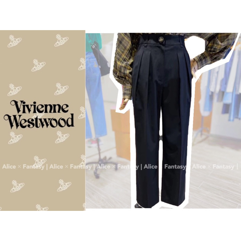▫️代購▫️Vivienne Westwood薇薇安高腰直筒黑色長褲高級感顯瘦小個子休閒褲西裝褲