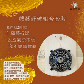 [蕨藝好球 V2.0 + 原木板材 ] 含掛耳 .鹿角蕨上板 可用於蘭科,空氣鳳梨,附生植物