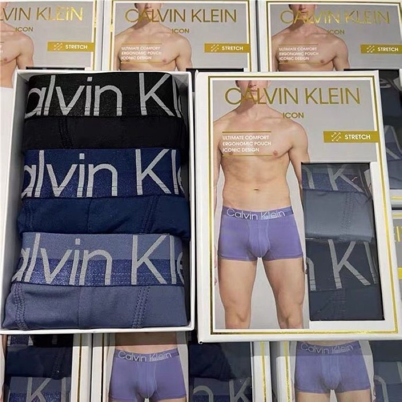 正品公司貨CALVIN KLEIN頂級冰絲透氣男四角內褲三入組