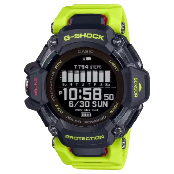 CASIO卡西歐G-SHOCK GBD-H2000-1A9 G-SQUAD多元運動系列手錶52.6mm 綠X黑