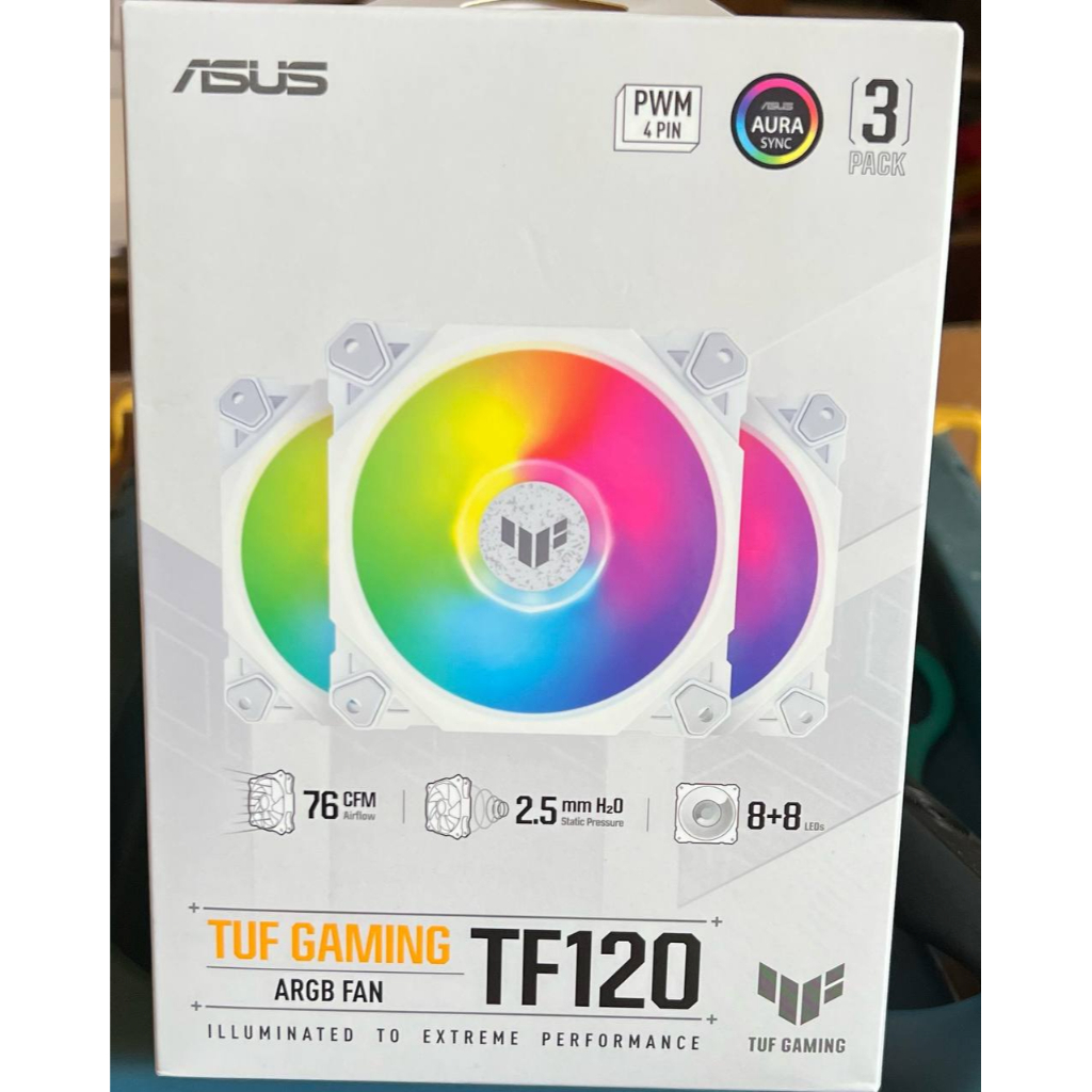 【全新現貨】ASUS 華碩TUF Gaming TF120 ARGB 風扇白3入組(附控制器)