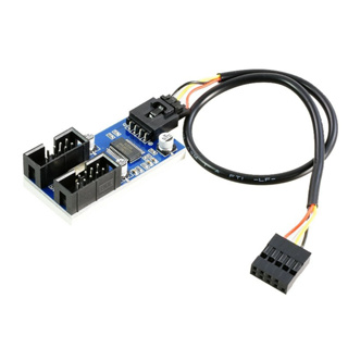 USB 2.0 9PIN 一分二 連接線 USB 1分2 電路板設計 加強版 另有一分四 免外接電源 內接 內置 主機板